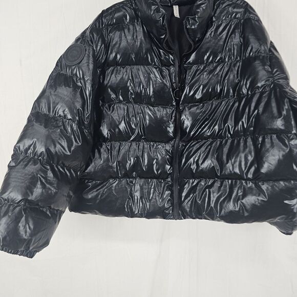 Fabletics Wander Puffer Jacket by in Black Shine Size 1X Plus Size Women's - Picture 7 of 12